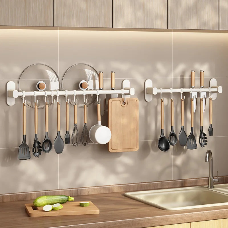 OrganizeEase – Functional Kitchen Rack with Stylish Storage for Pan Lids and Spatulas
