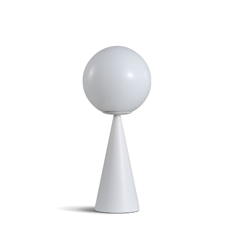 Lampe de Table Moderne en Laiton avec Globe en Verre Opalin pour Chambre et Salon
