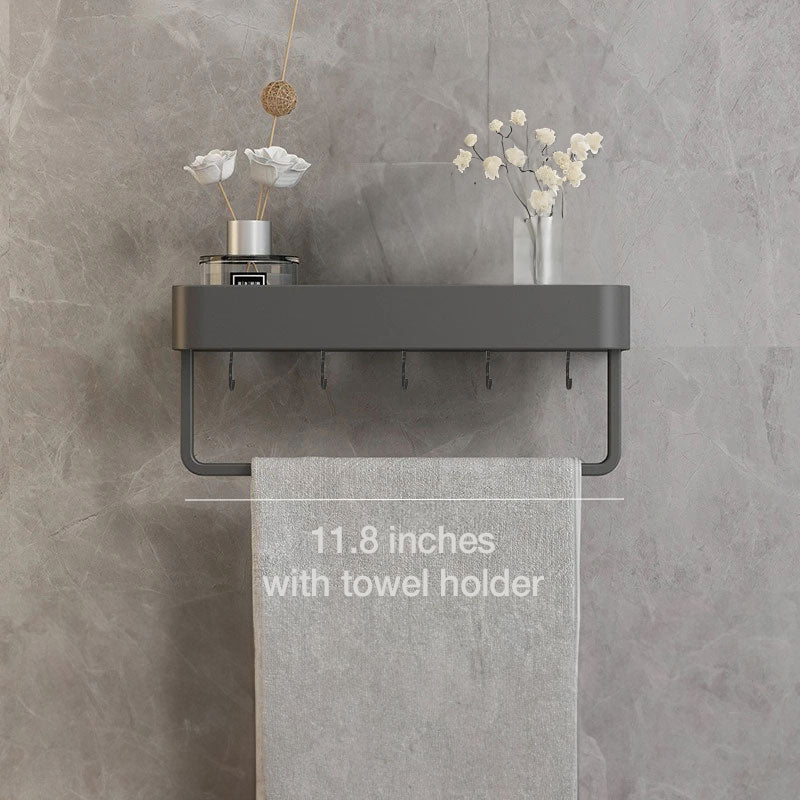 UrbanShelf – Modern Floating Bathroom Shelves with Self-Adhesive Installation and Towel Holder