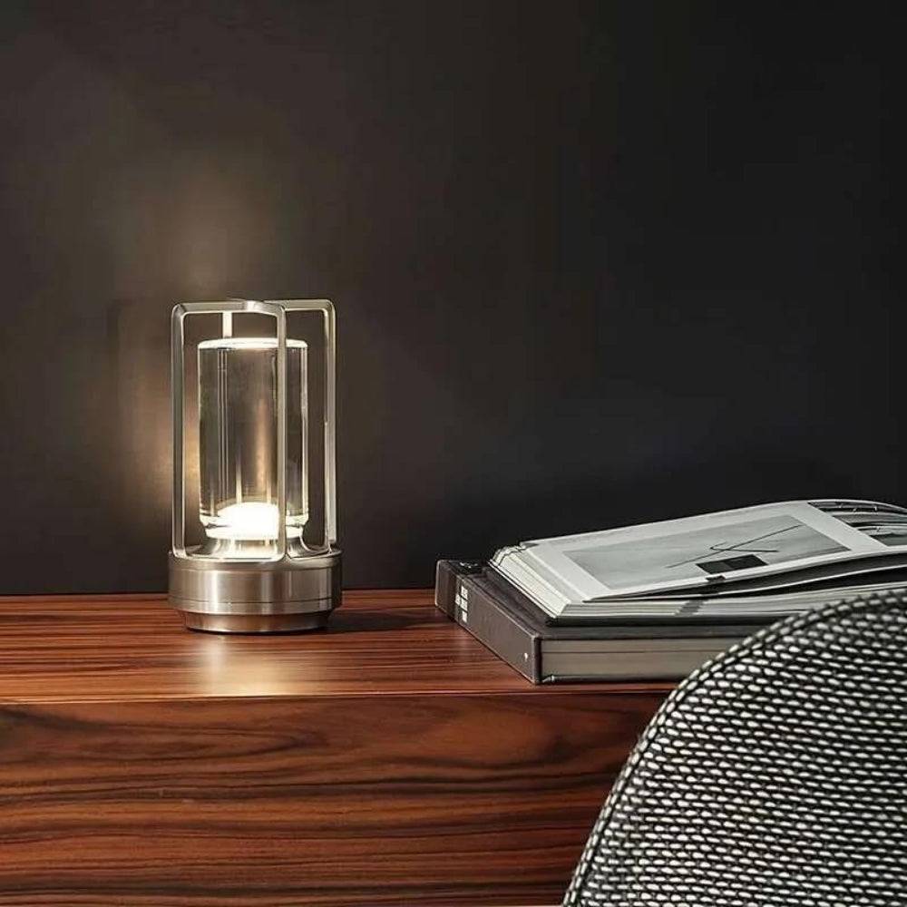 LumiNordic – Crystal Table Lamp with Dimmable LED and Rechargeable Battery