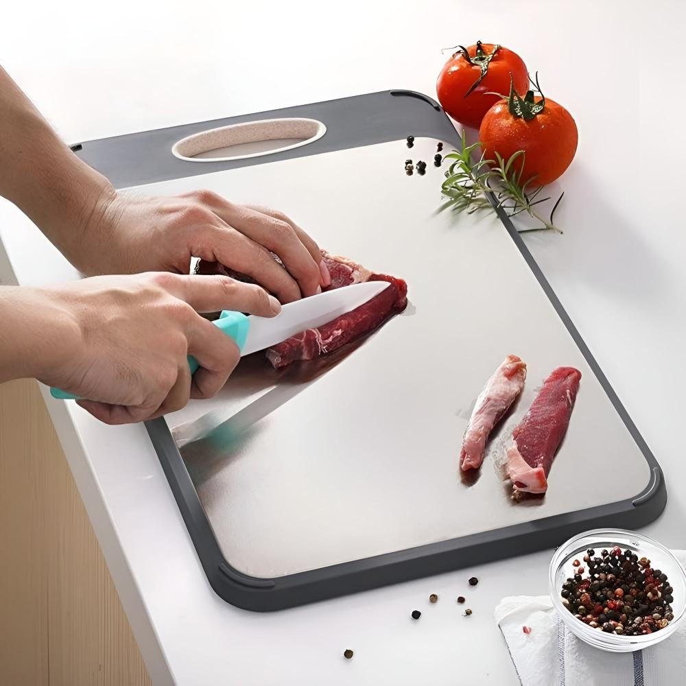 Steeluxe DuoCut – Luxe Stainless Steel Cutting Board with Double-sided Design for a Hygienic Kitchen