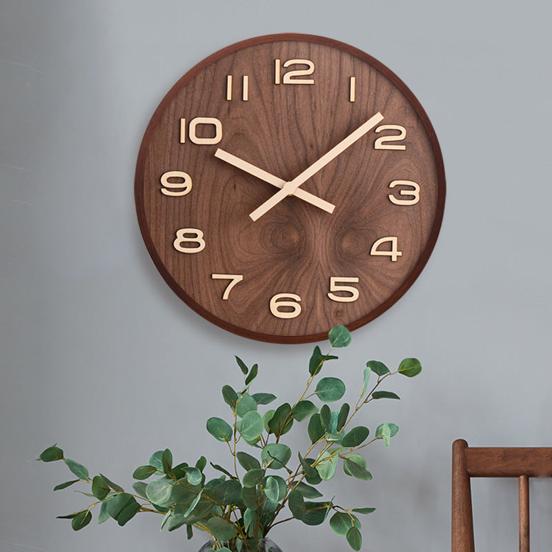 LuxeChronos – Walnut Wall Clock with Minimalist Perfection