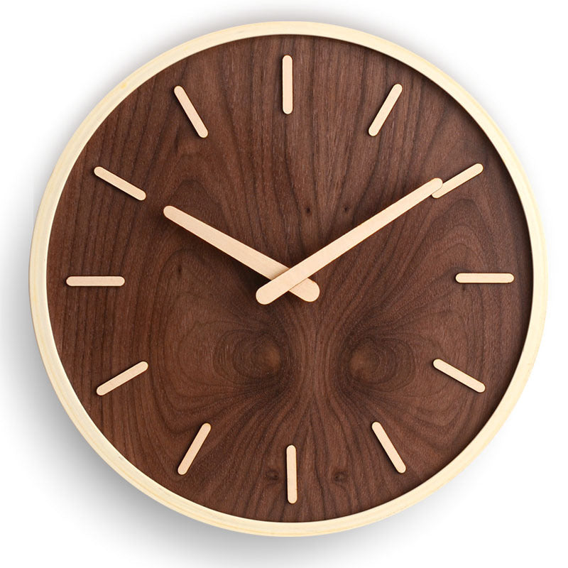 LuxeChronos – Walnut Wall Clock with Minimalist Perfection