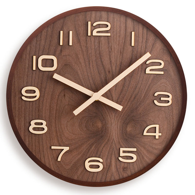 LuxeChronos – Walnut Wall Clock with Minimalist Perfection