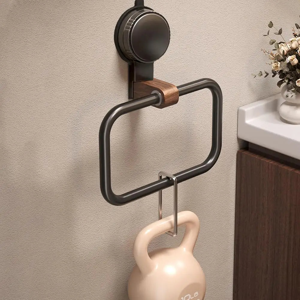 WaldenLuxe Elegant Towel Holder – Stylish Design with Walnut Accents