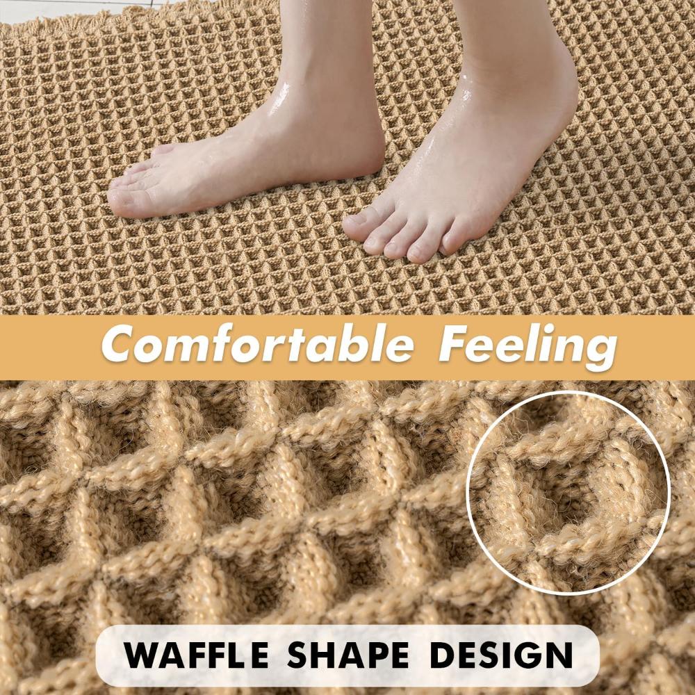 LuxeWeave – Waffle Structure Bath Mat with Ultimate Comfort & Absorption