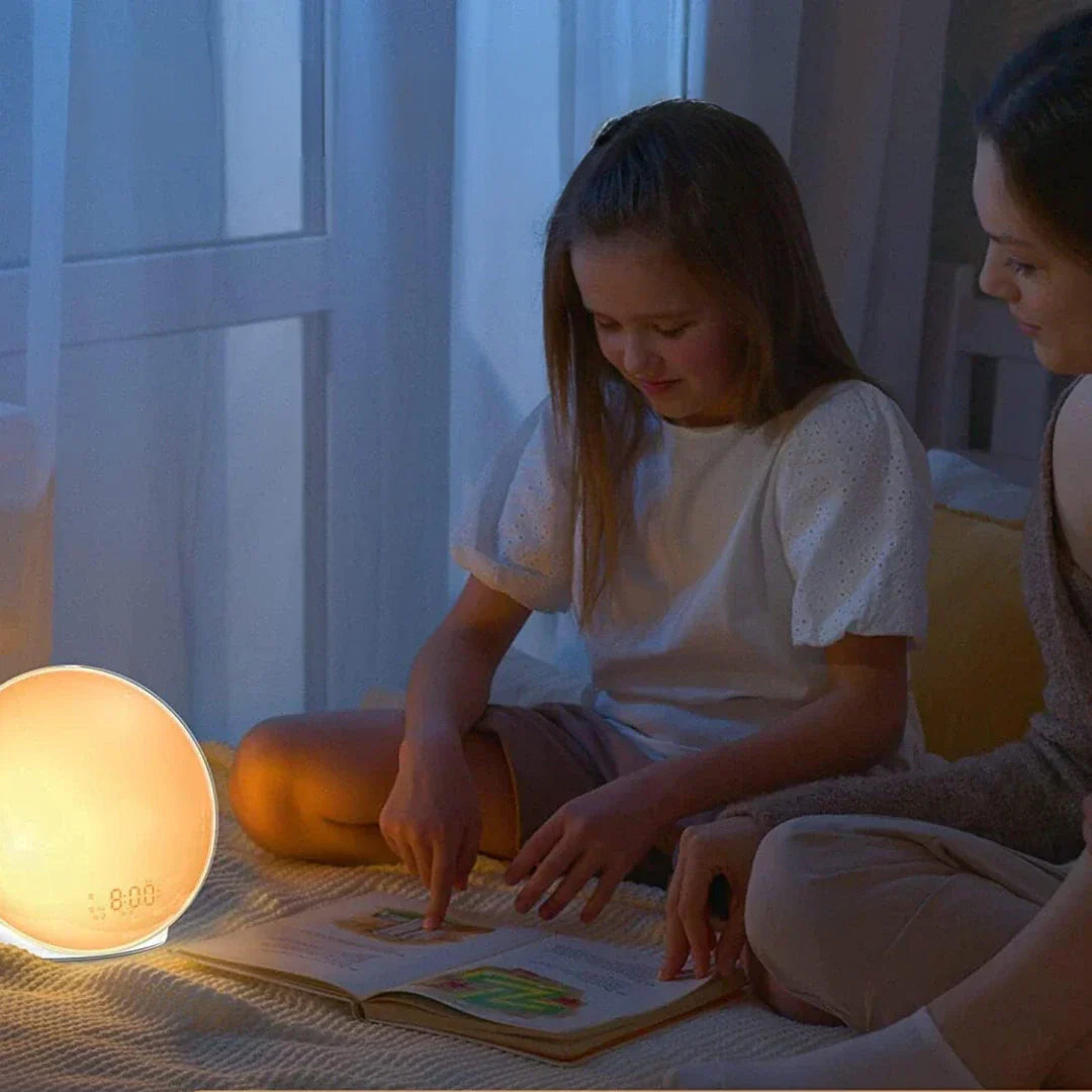 AuroraGlow – Luxury Alarm Clock Lamp with Sunrise Simulation and Soothing Mood Lighting