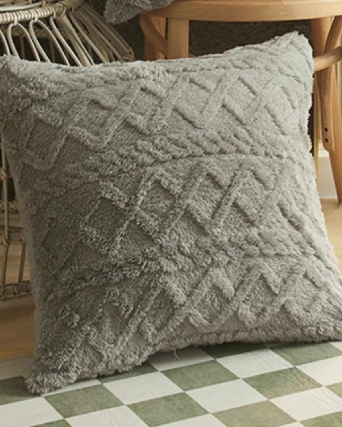 ZenWeave – Luxe Relief Cushion with Subtle Geometric Design for a Stylish Interior