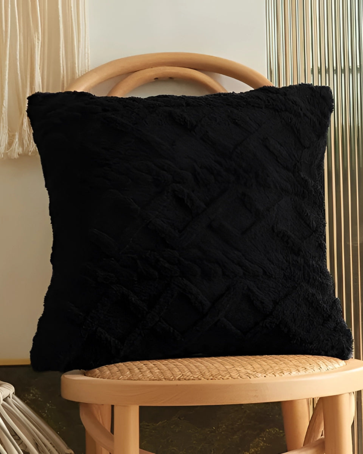 ZenWeave – Luxe Relief Cushion with Subtle Geometric Design for a Stylish Interior
