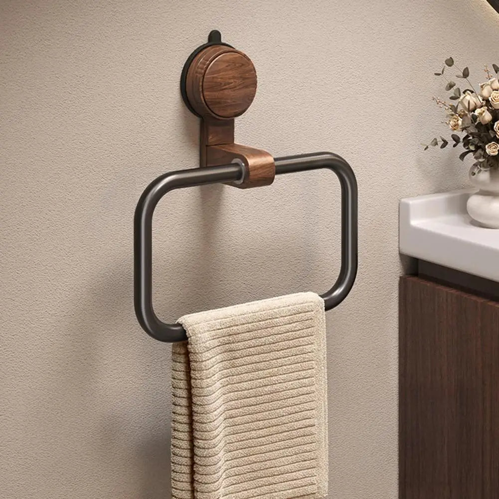 WaldenLuxe Elegant Towel Holder – Stylish Design with Walnut Accents