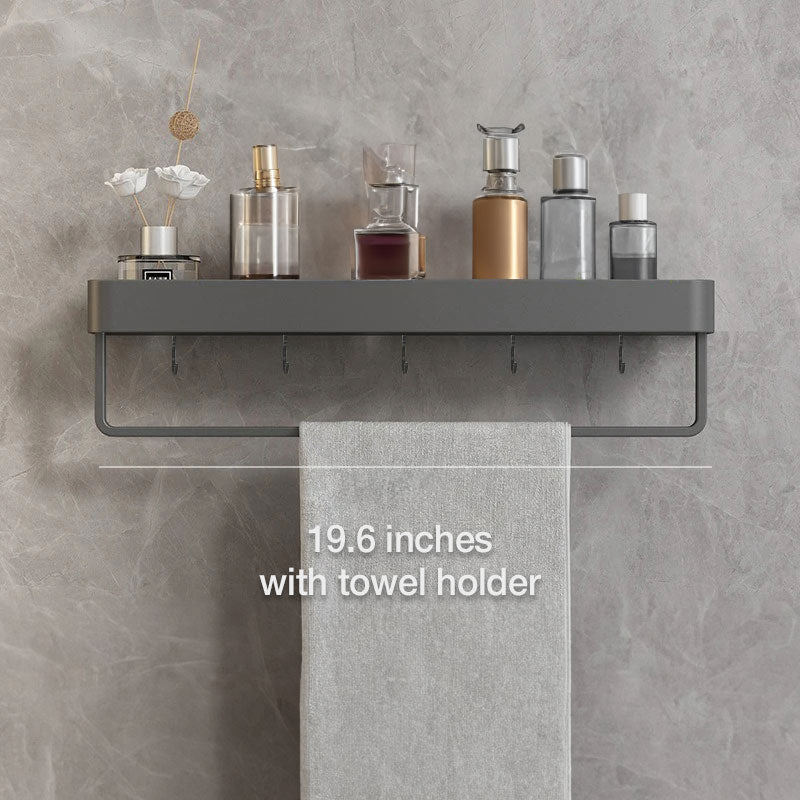 UrbanShelf – Modern Floating Bathroom Shelves with Self-Adhesive Installation and Towel Holder