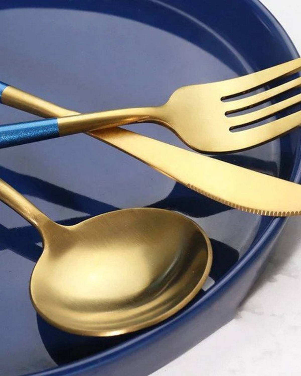 La Lumine – Luxury Cutlery Set with Gold Accents & Matte Black Handles