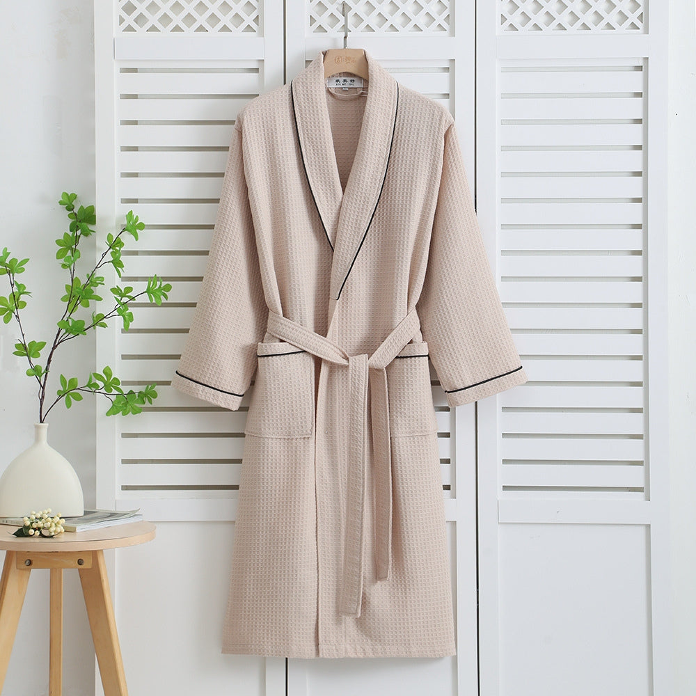 SereniLuxe – Waffle Woven Cotton Bathrobe with Luxury Comfort