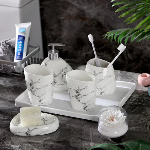 MarbleLuxe – Elegant Bathroom Set with Timeless Class