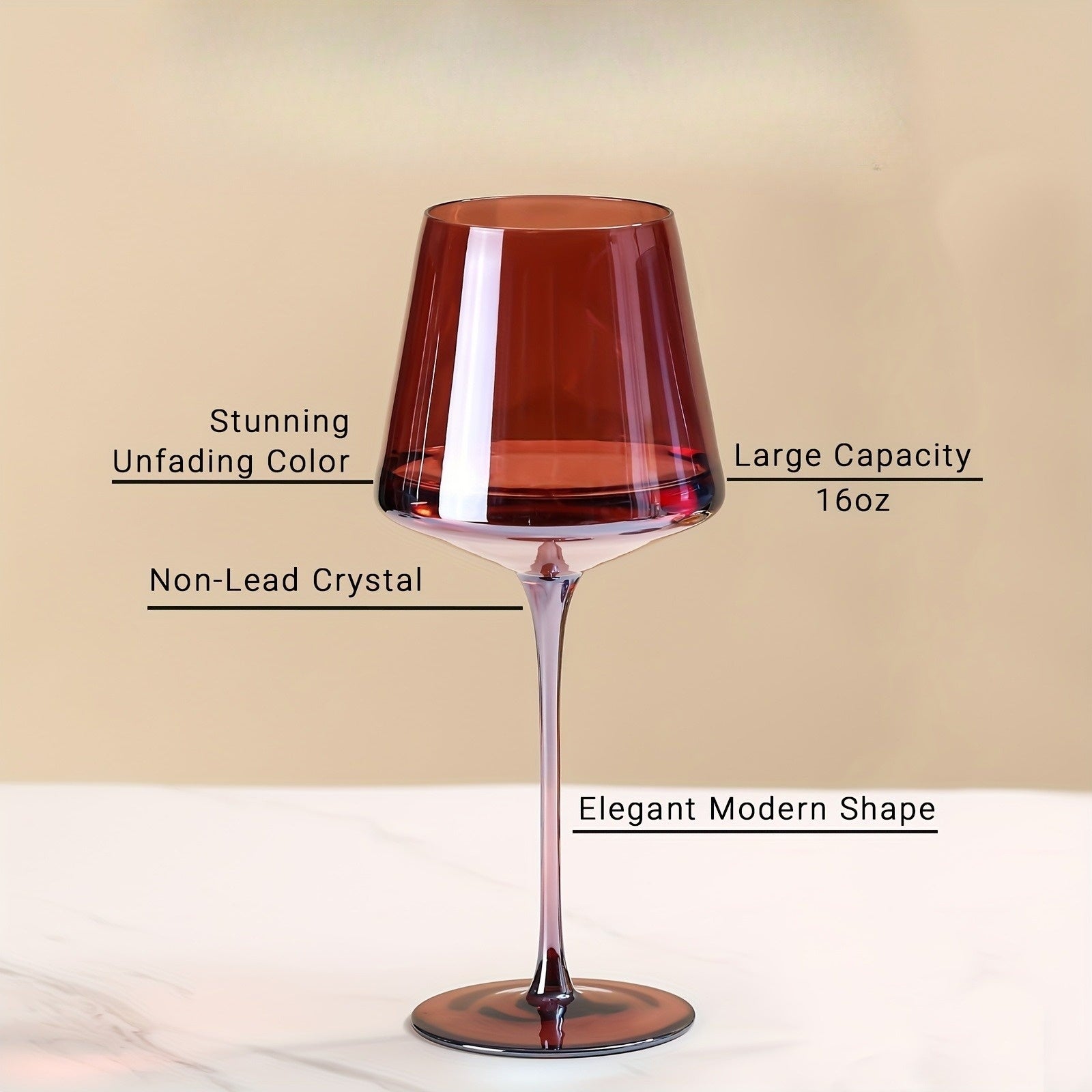 PrismGlow – Set of 6 Premium Colored Wine Glasses with Hand-Blown Crystal