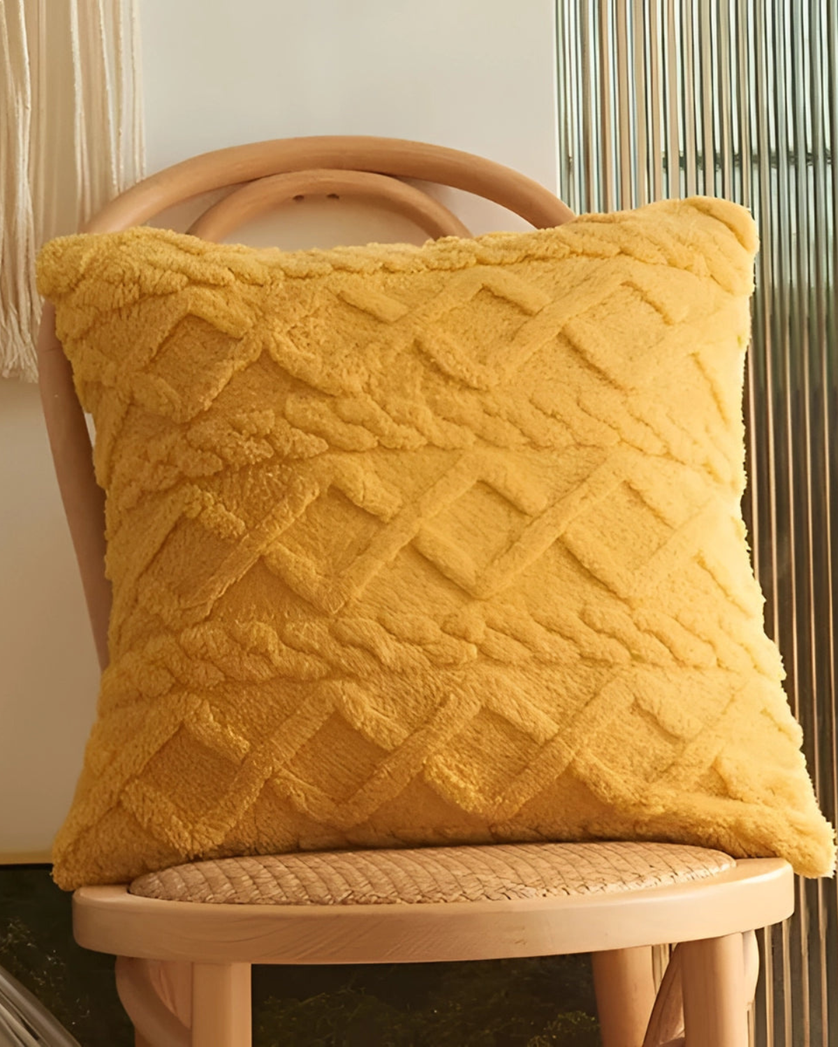 ZenWeave – Luxe Relief Cushion with Subtle Geometric Design for a Stylish Interior