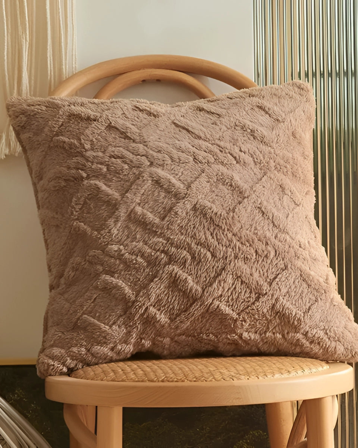 ZenWeave – Luxe Relief Cushion with Subtle Geometric Design for a Stylish Interior