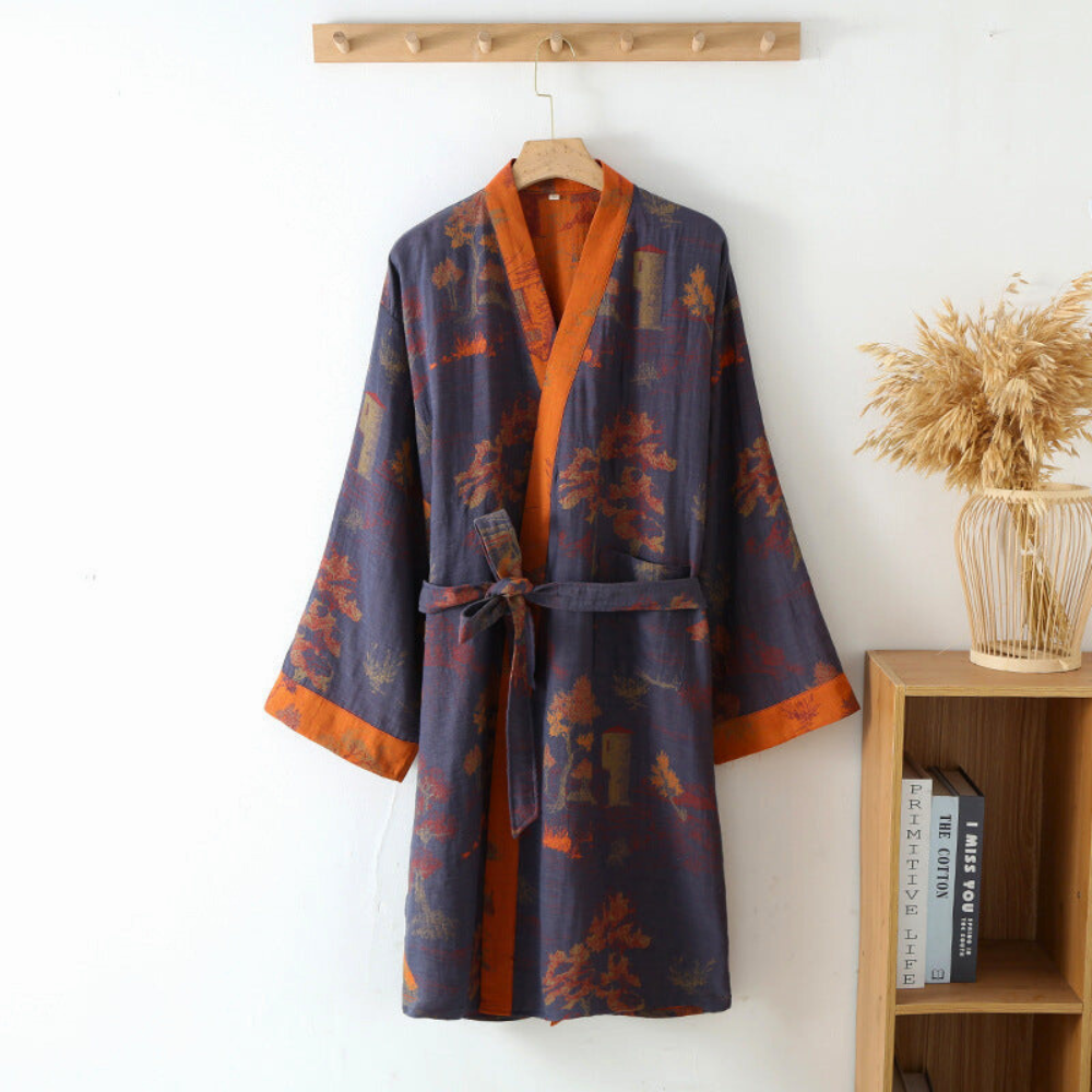 SereneCotton – Luxe Cotton Kimono Bathrobe with Timeless Elegance