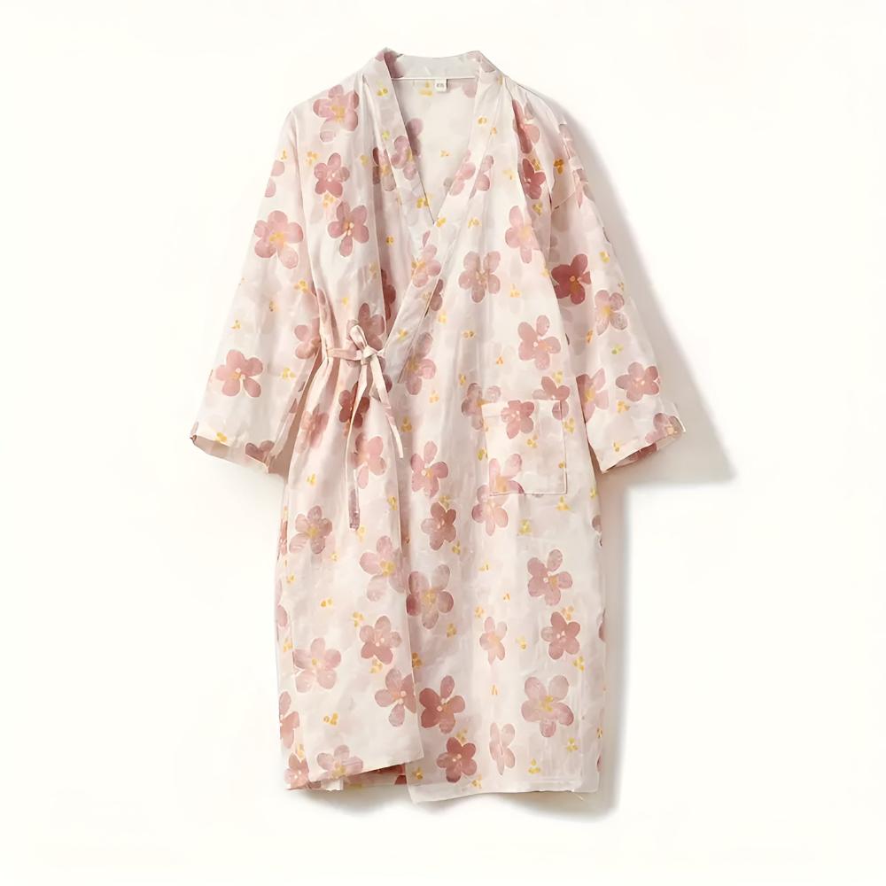 BloomLuxe – Refined Cotton Bathrobe with Japanese Influences for Pure Relaxation