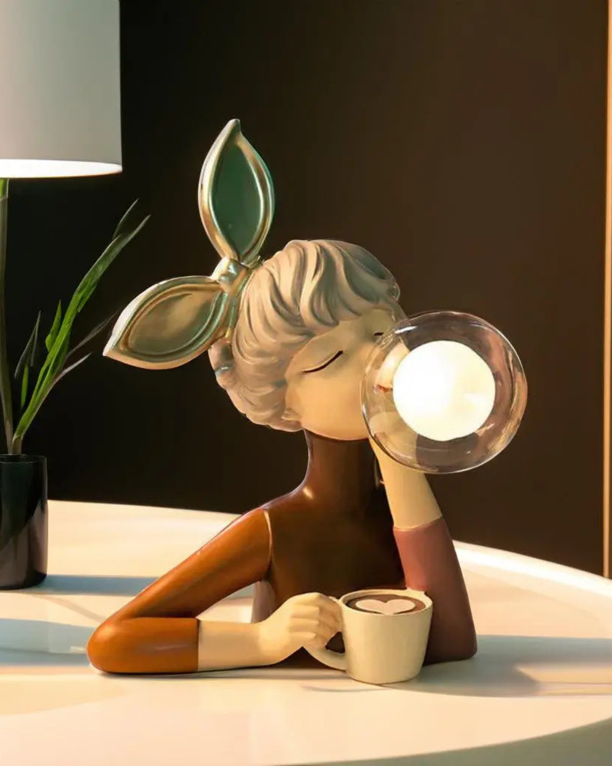 LumiSphère – Sculptural Table Lamp with Poetic Light Sphere for a Cozy Interior