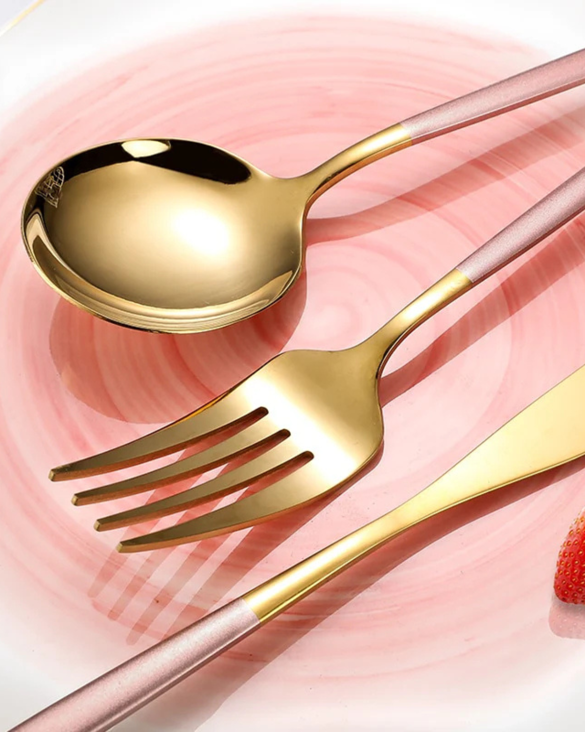 La Lumine – Luxury Cutlery Set with Gold Accents & Matte Black Handles