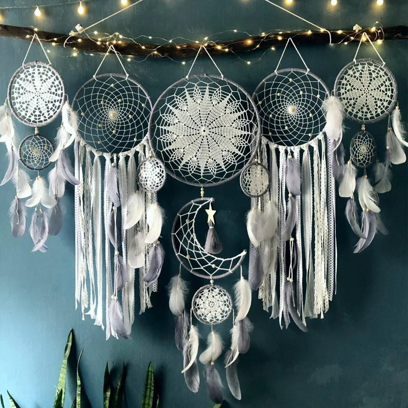 BohoAura – Handwoven Dreamcatcher Set with Heavenly Design