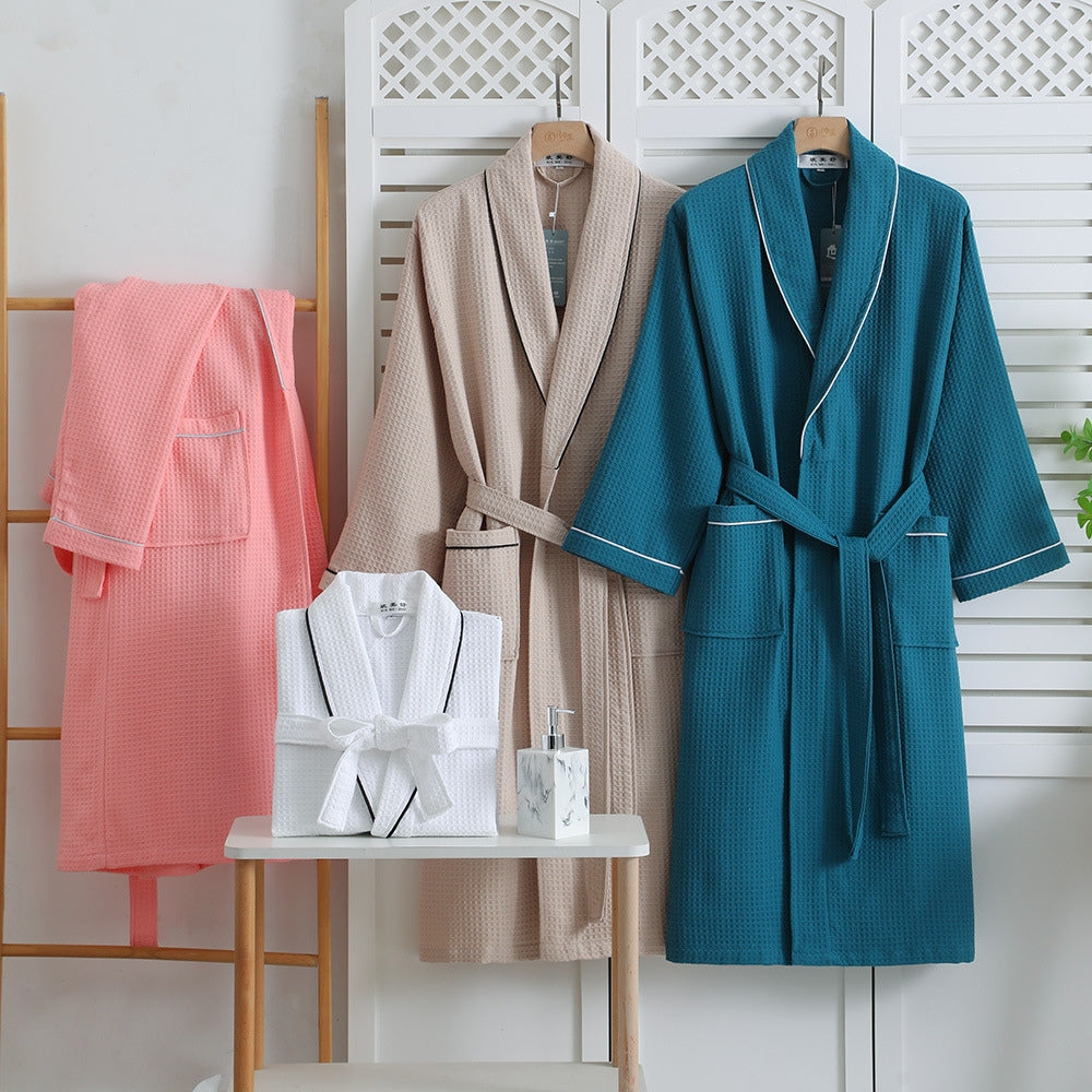 SereniLuxe – Waffle Woven Cotton Bathrobe with Luxury Comfort