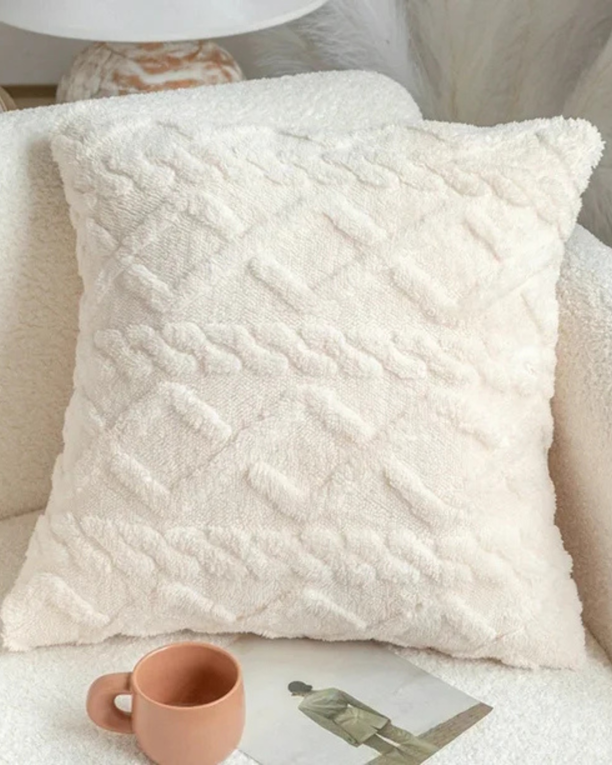 ZenWeave – Luxe Relief Cushion with Subtle Geometric Design for a Stylish Interior