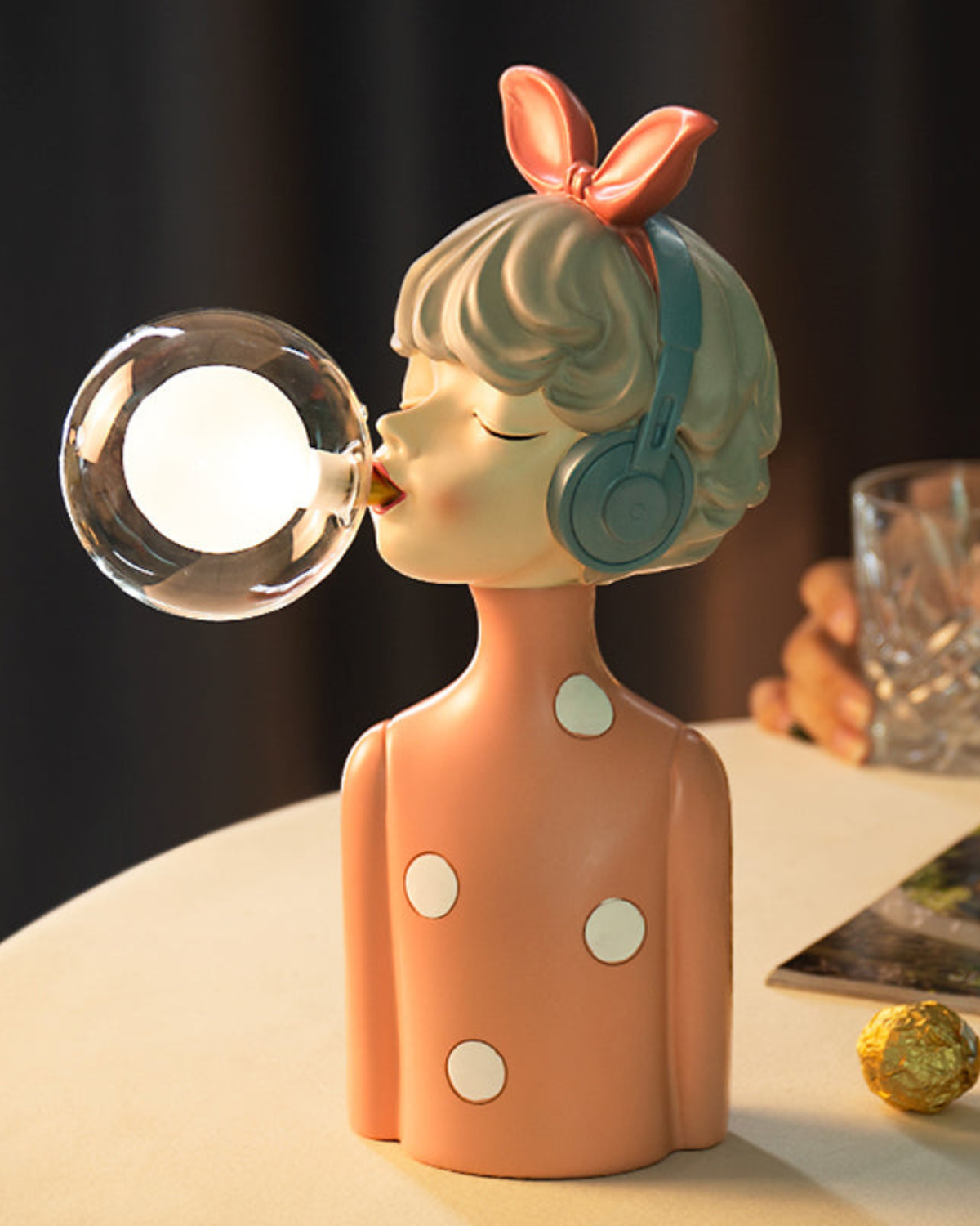 LumiSphère – Sculptural Table Lamp with Poetic Light Sphere for a Cozy Interior