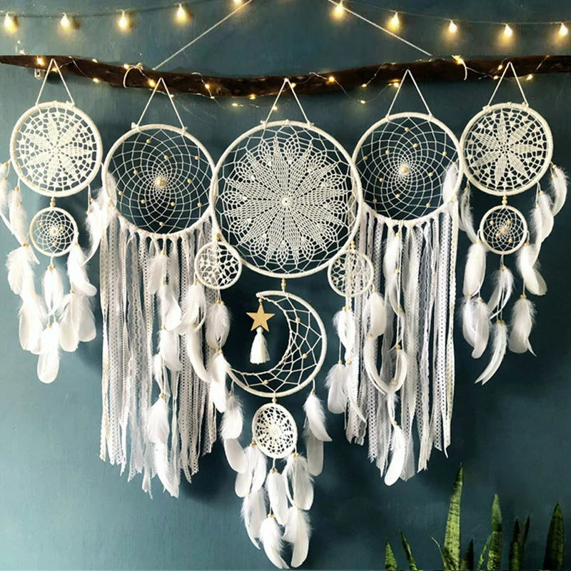 BohoAura – Handwoven Dreamcatcher Set with Heavenly Design