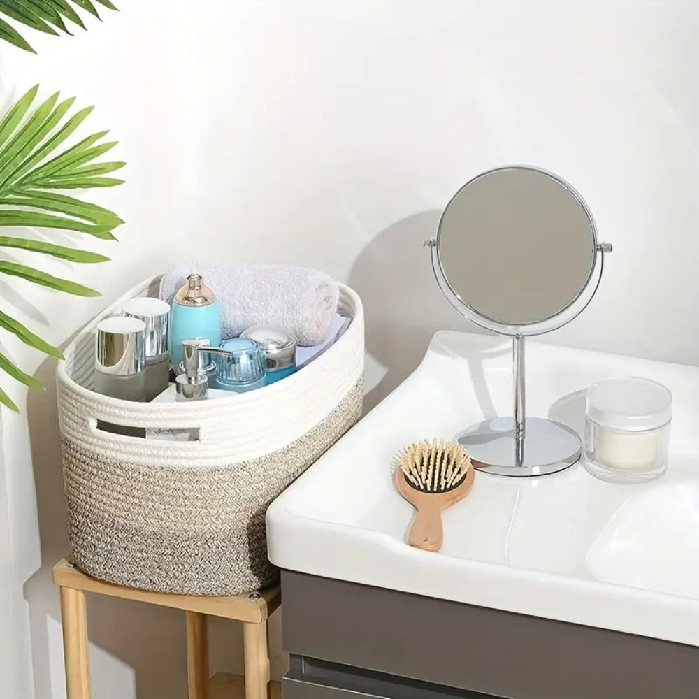 CasaLoom Luxe Cotton Storage Basket – Stylish Organizer for a Refined Interior