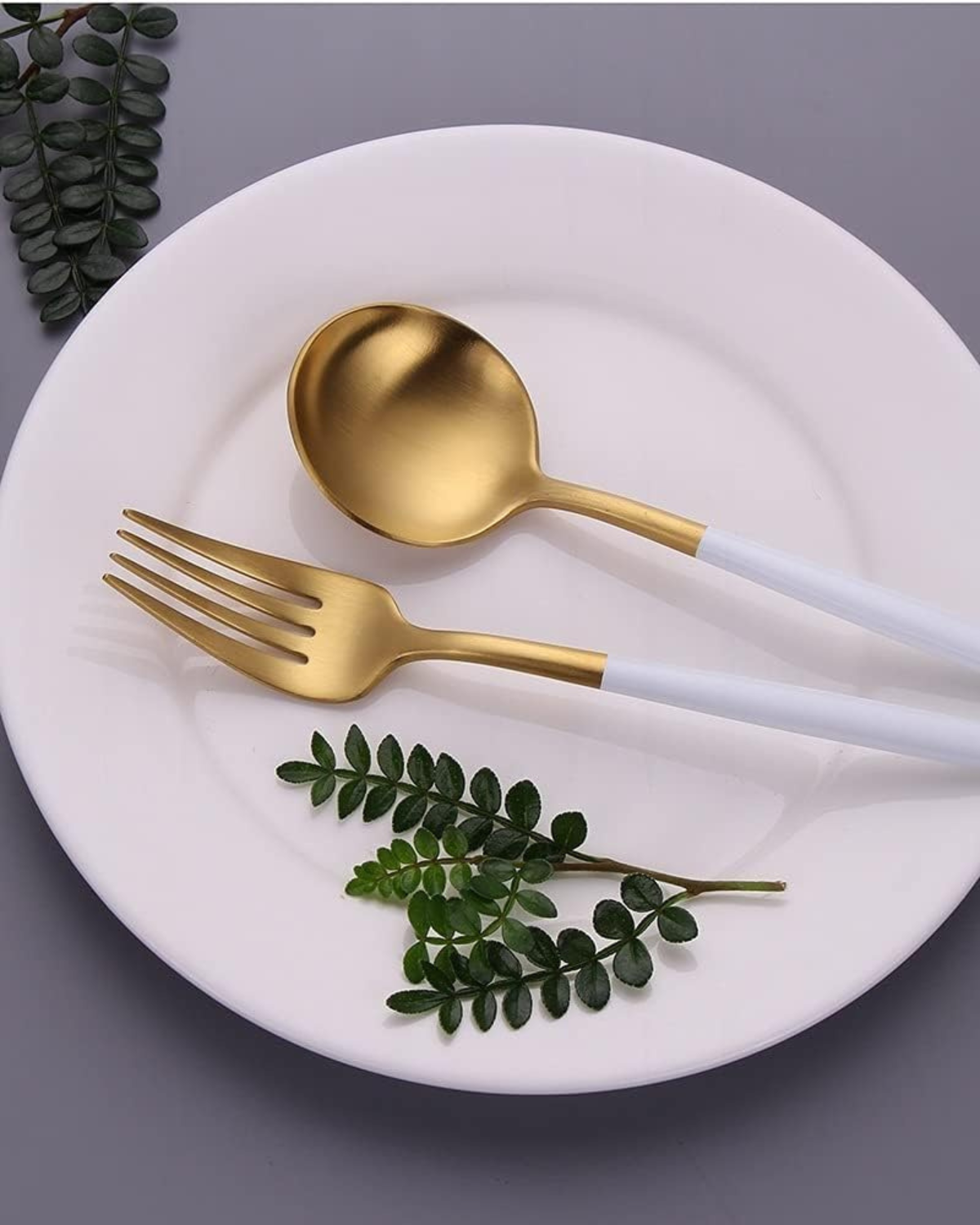 La Lumine – Luxury Cutlery Set with Gold Accents & Matte Black Handles