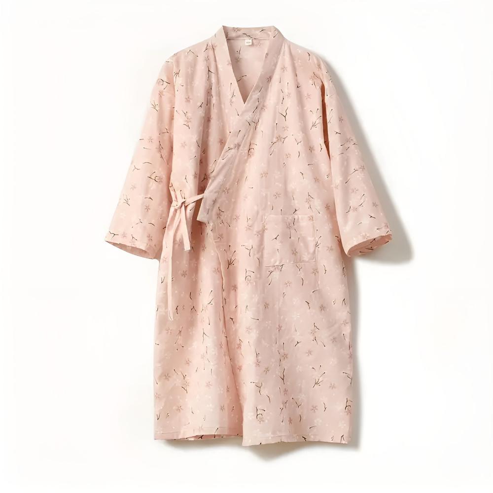 BloomLuxe – Refined Cotton Bathrobe with Japanese Influences for Pure Relaxation