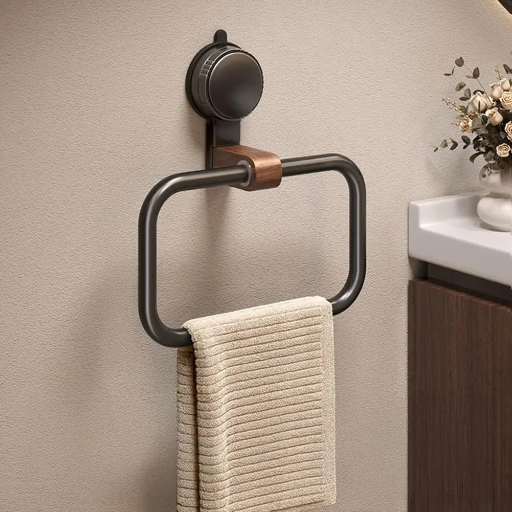 WaldenLuxe Elegant Towel Holder – Stylish Design with Walnut Accents