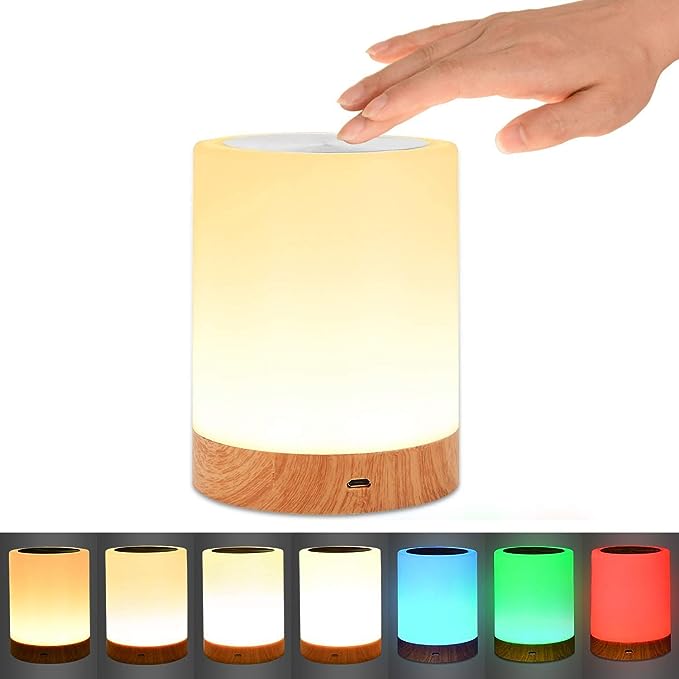 GlowEase – Dimmable LED Night Lamp with Touch Control and Colorful Ambience