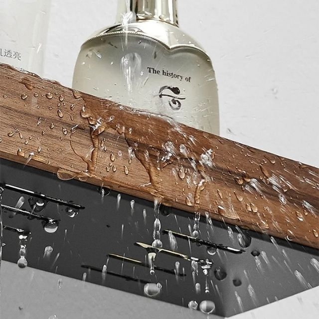 WoodHaven – Rustic Bathroom Rack with Drill-Free Assembly