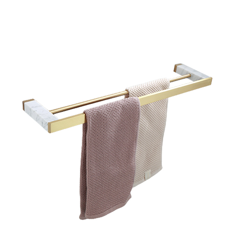 Auréno Luxe Bathroom Accessory Set – Polished Brass & Marble Look for a Timeless Interior