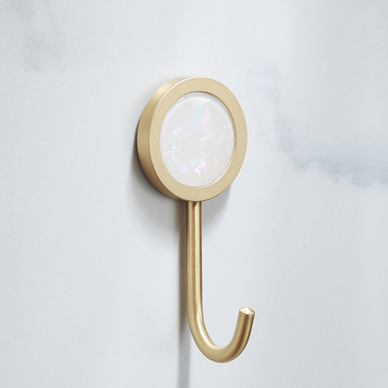 Auréno Luxe Bathroom Accessory Set – Polished Brass & Marble Look for a Timeless Interior