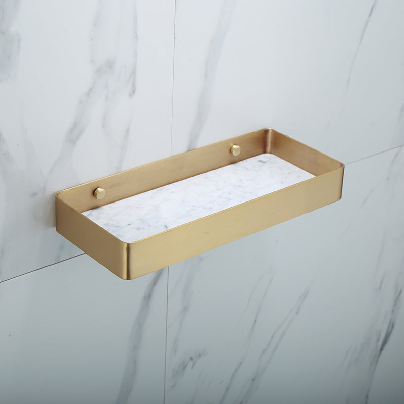 Auréno Luxe Bathroom Accessory Set – Polished Brass & Marble Look for a Timeless Interior