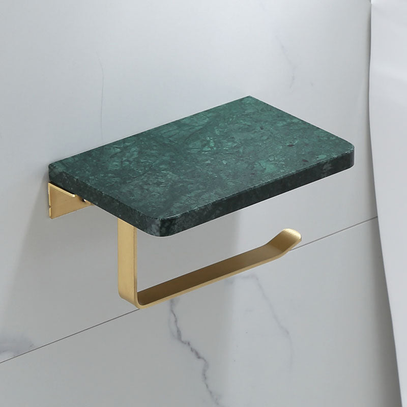 Auréno Luxe Bathroom Accessory Set – Polished Brass & Marble Look for a Timeless Interior