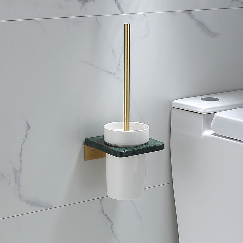 Auréno Luxe Bathroom Accessory Set – Polished Brass & Marble Look for a Timeless Interior