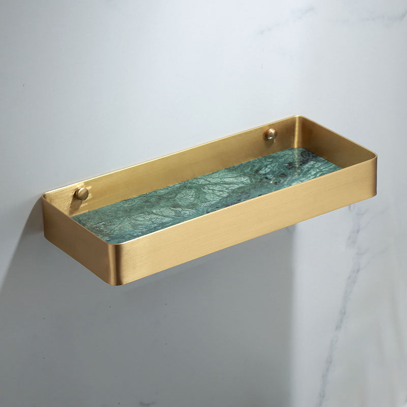 Auréno Luxe Bathroom Accessory Set – Polished Brass & Marble Look for a Timeless Interior