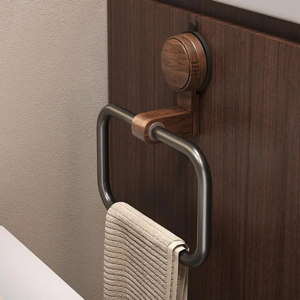WaldenLuxe Elegant Towel Holder – Stylish Design with Walnut Accents