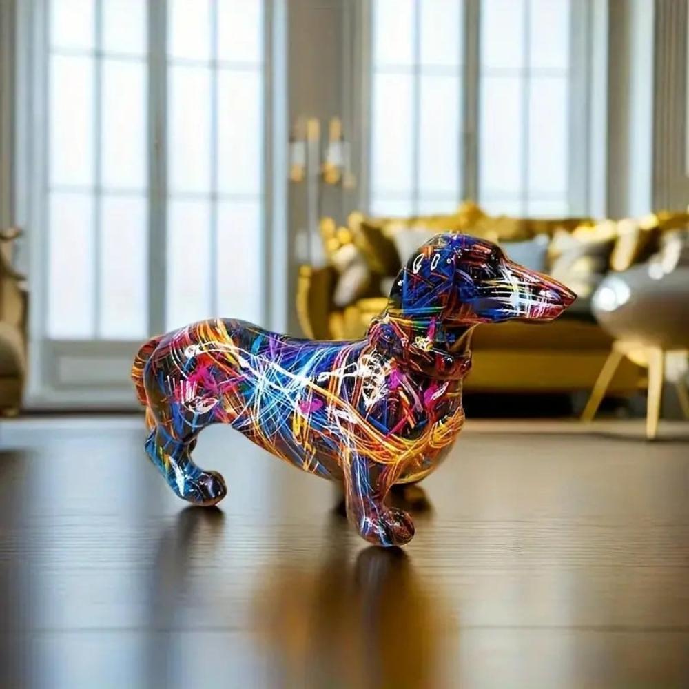 DecoPaws – Stylish Dachshund Figurine with Artistic Flair