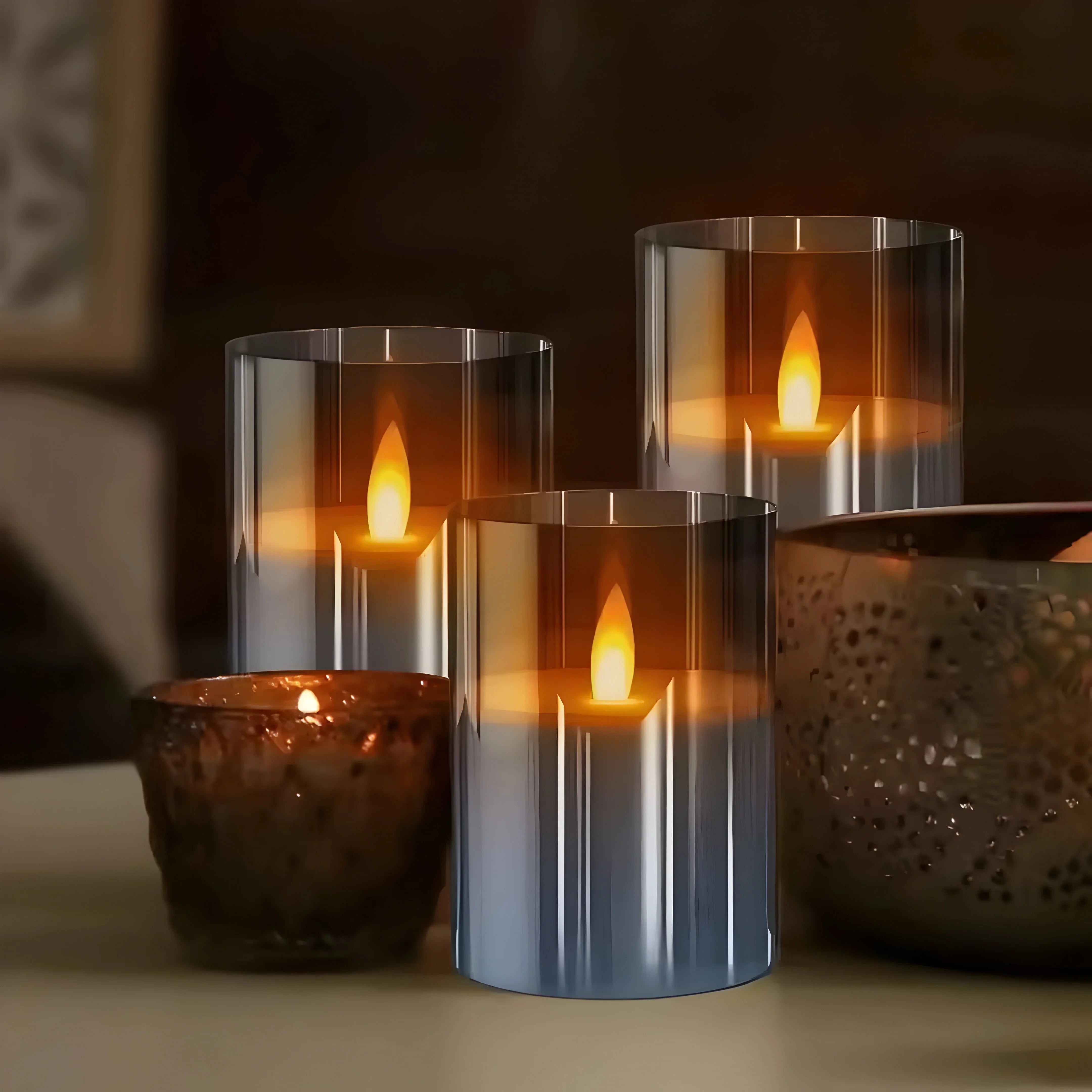 GlowLume Elegant LED Candle Lamp – Atmospheric Lighting for a Warm Interior
