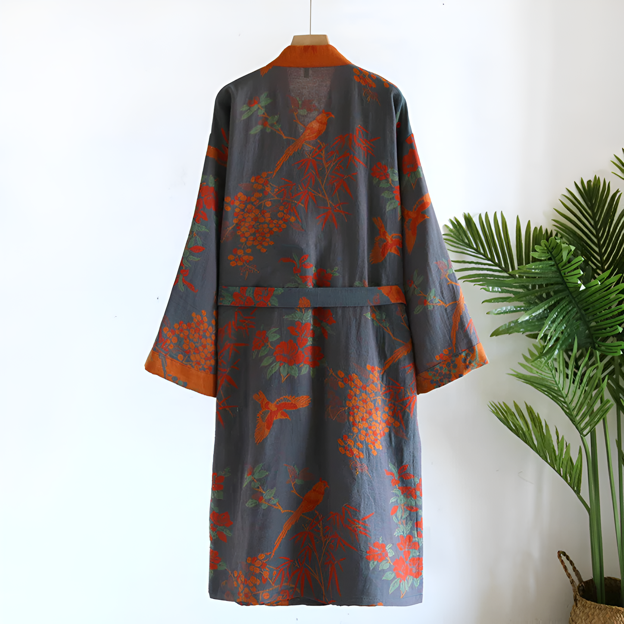 VintageLoom – Ademend Katoenen Wafelbadjas met Tijdloze Retro Charme