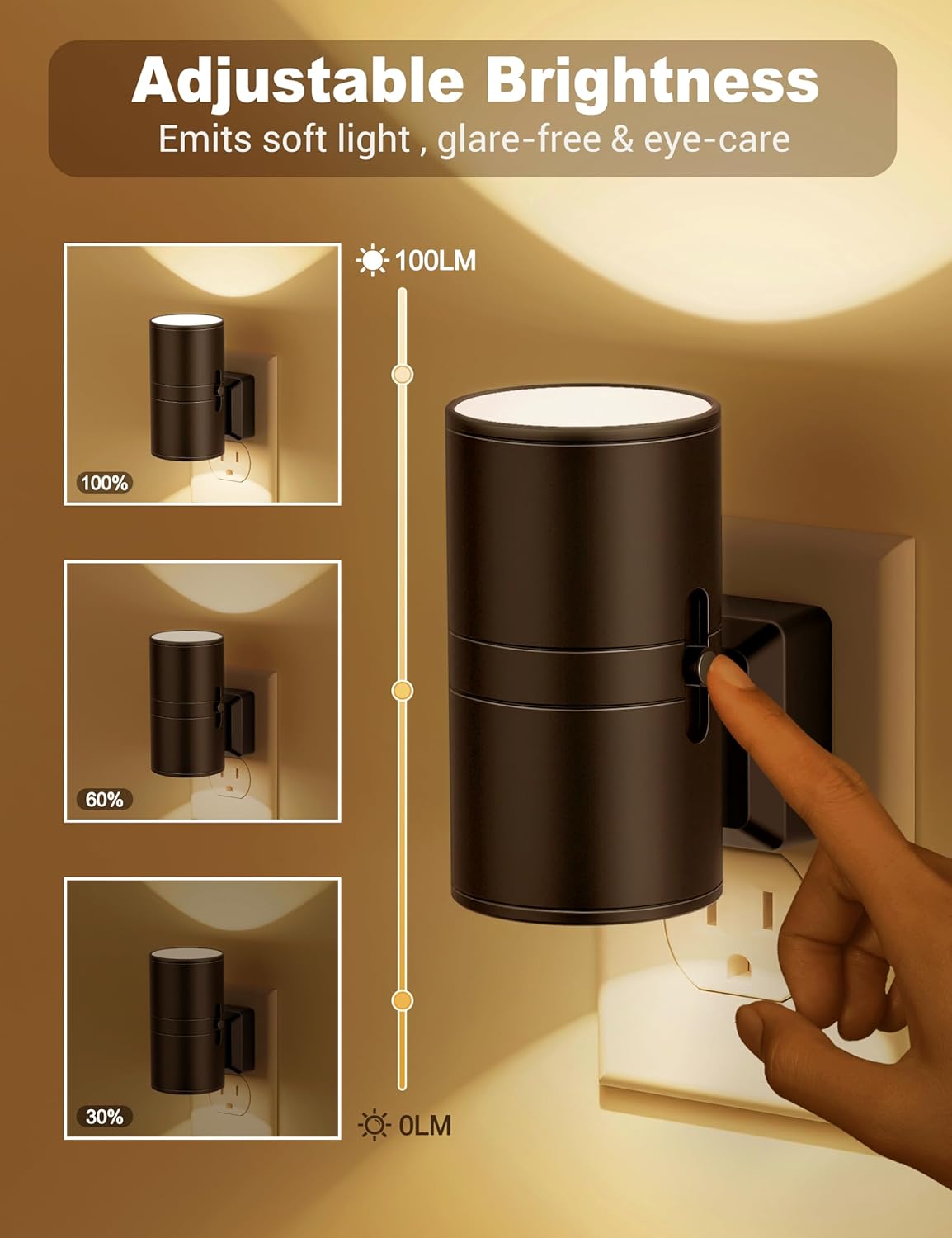 NightNova – Dimmable LED Night Light with Automatic Dusk Sensor for Stylish Functionality