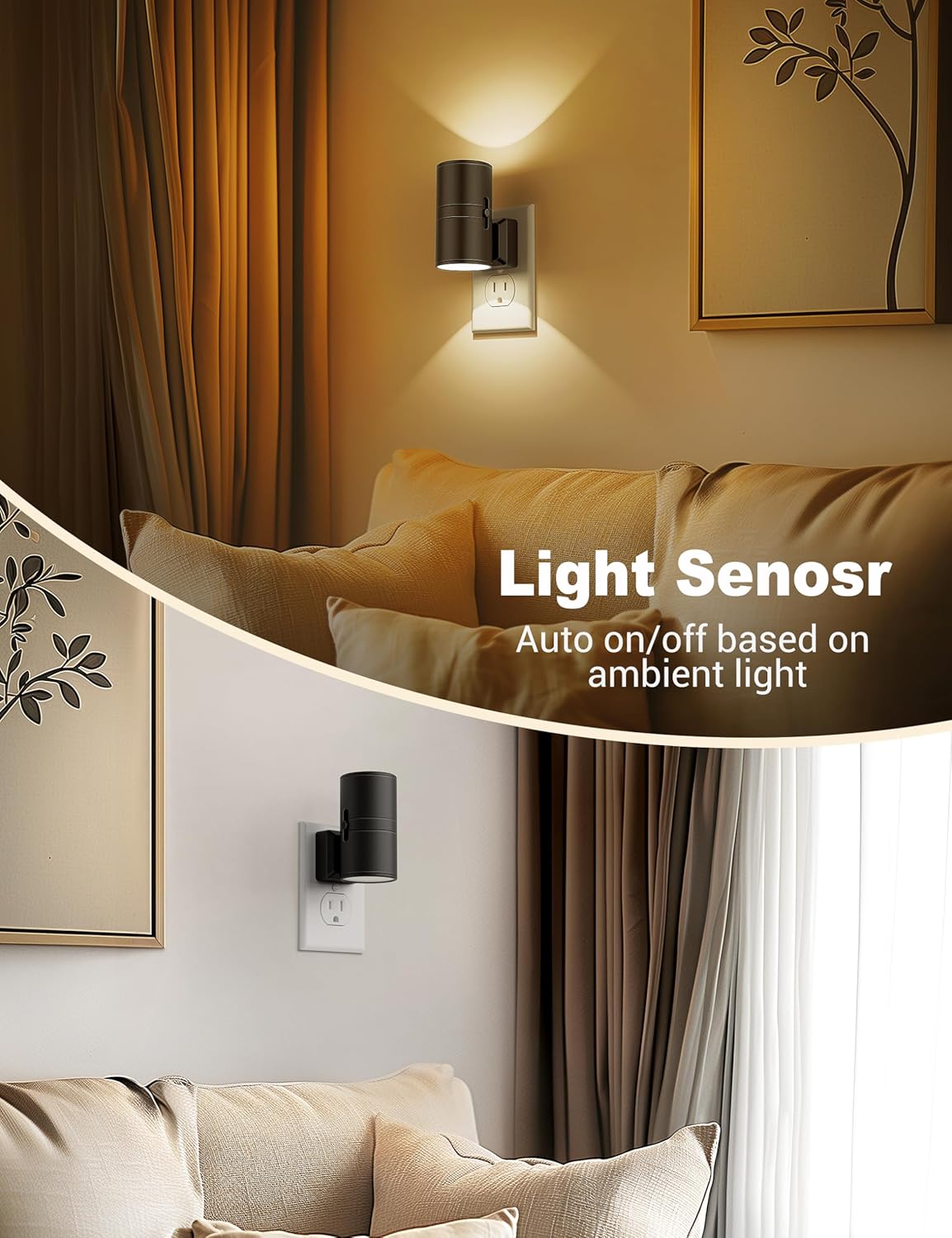 NightNova – Dimmable LED Night Light with Automatic Dusk Sensor for Stylish Functionality