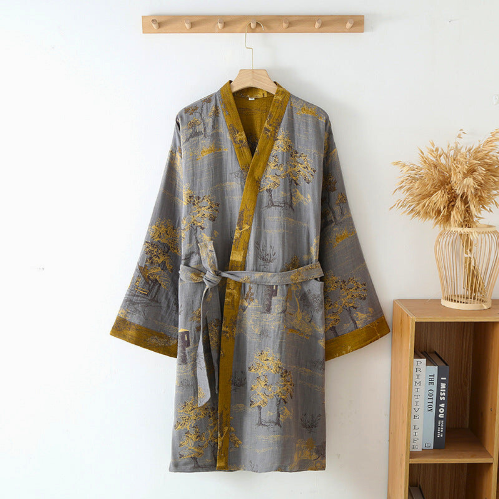 SereneCotton – Luxe Cotton Kimono Bathrobe with Timeless Elegance
