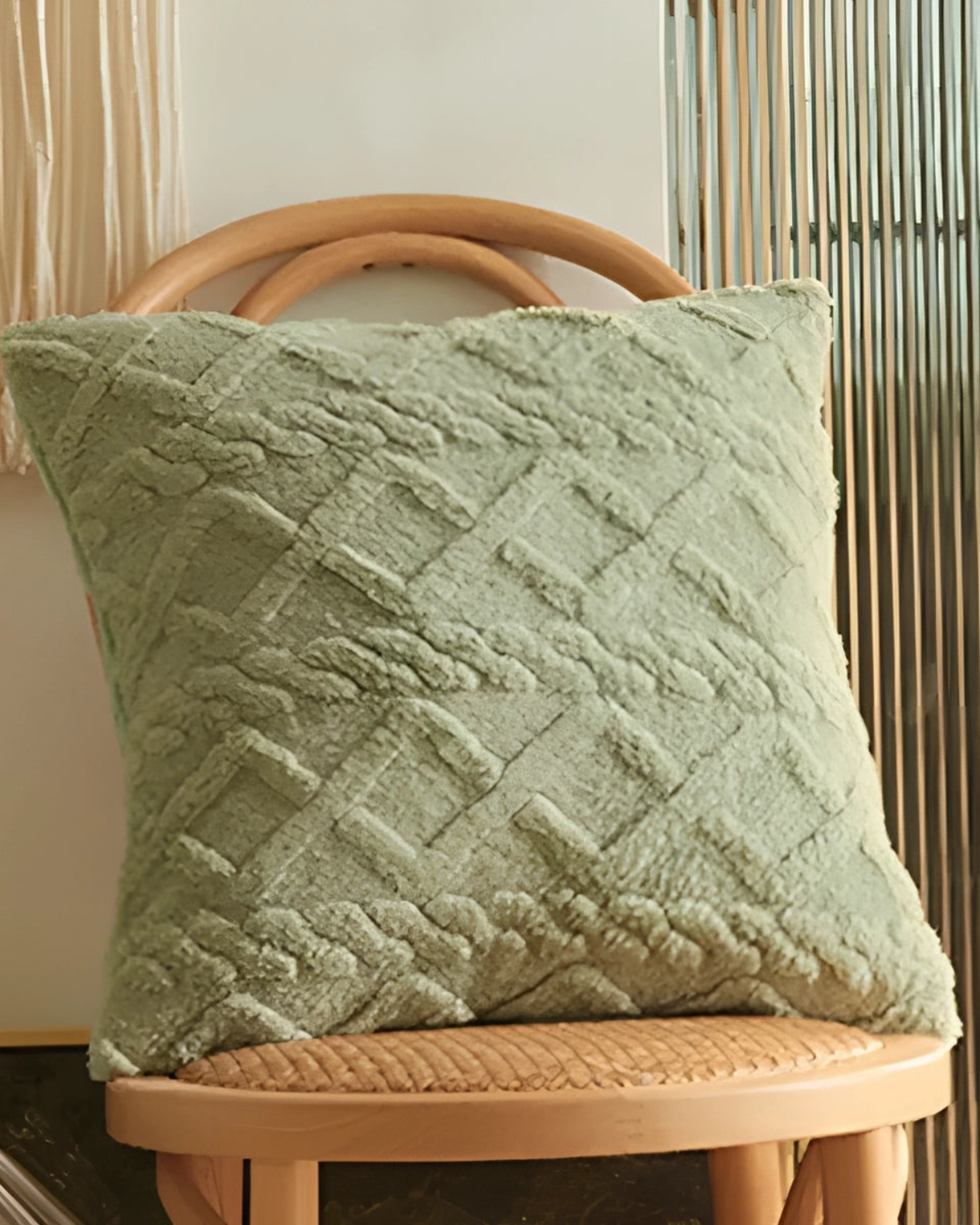 ZenWeave – Luxe Relief Cushion with Subtle Geometric Design for a Stylish Interior